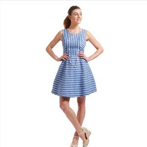 Vineyard Vines Fit & Flare Cotton Linen Stripe Dress